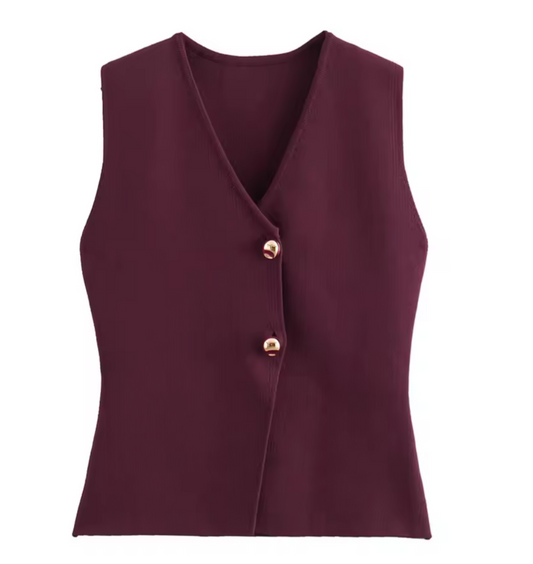 Burgundy Top Vest