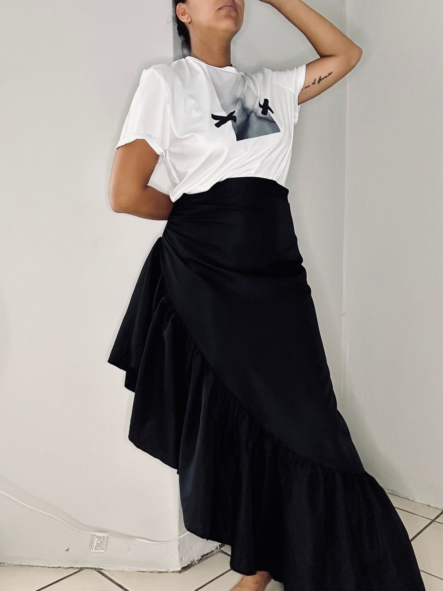 Asymmetry Ruffles Skirt